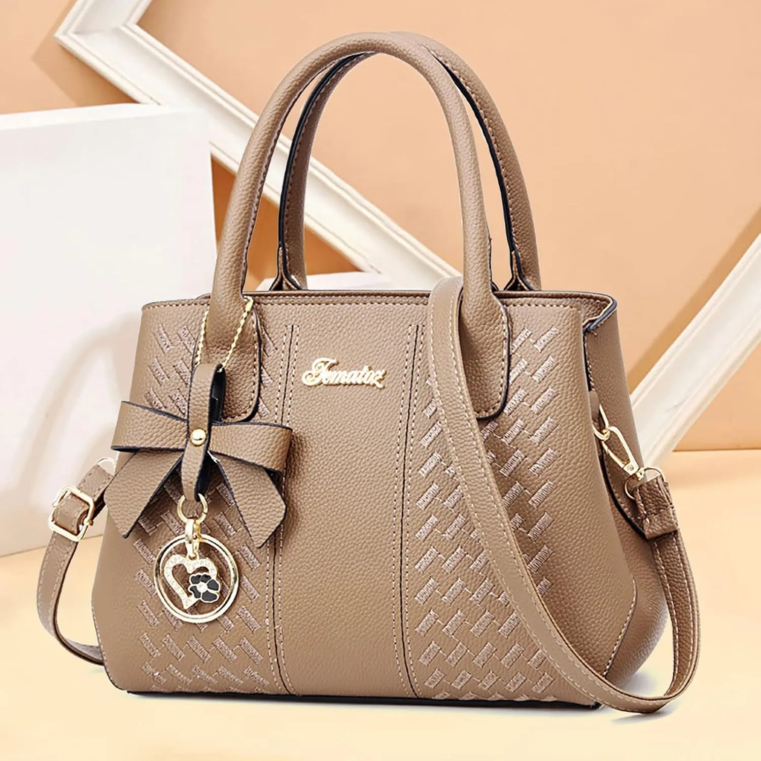 Messenger Tote Bag for Women Fashion Ladies PU Leather Top Handle Bags Purse and Wallet Set for Women