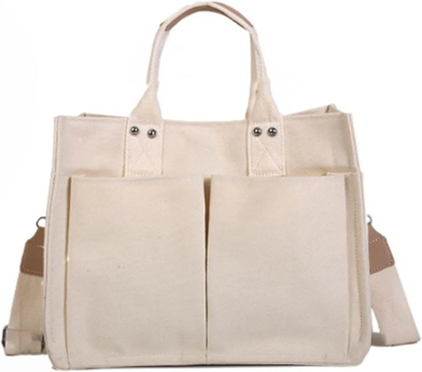 Messenger Tote Bag for Women Roomy Multiple Pockets Bag Ladies Crossbody Purse Versatile Travel Purse(White)