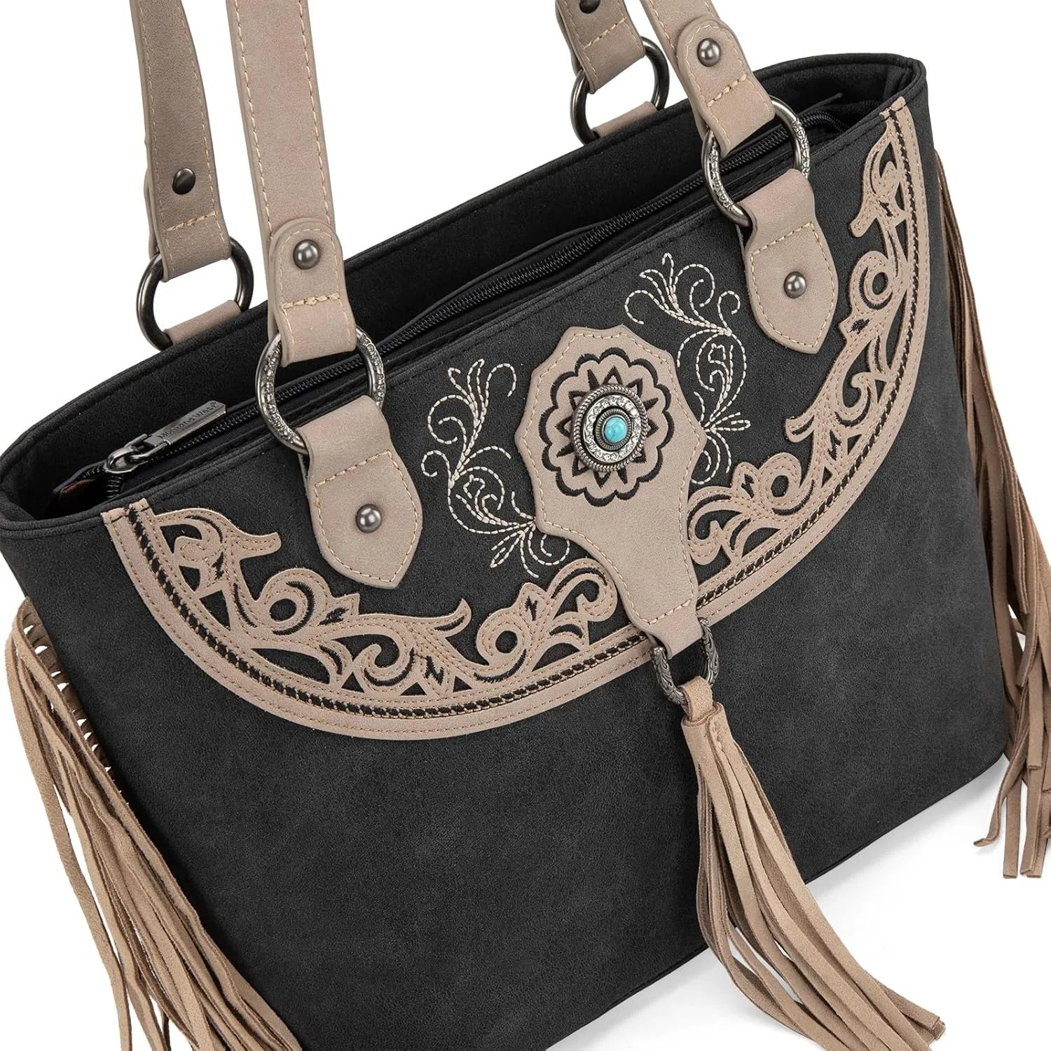 Montana West Aztec Tote Bag for Women Embroidered Western Shoulder Purse and Wallet Set