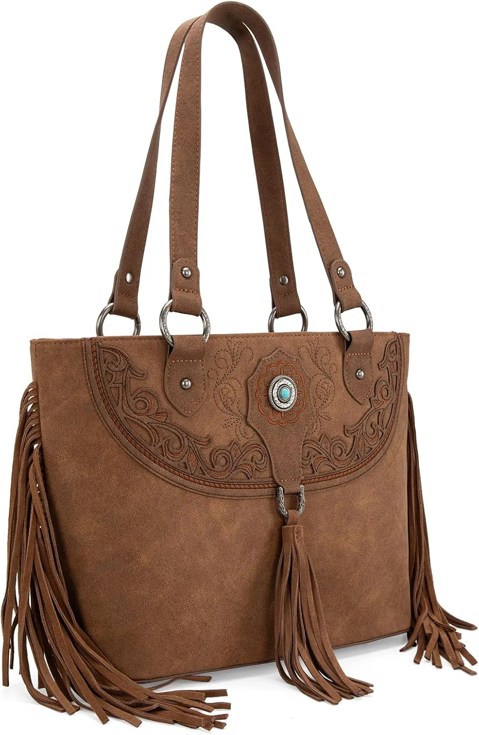 Montana West Aztec Tote Bag for Women Embroidered Western Shoulder Purse and Wallet Set