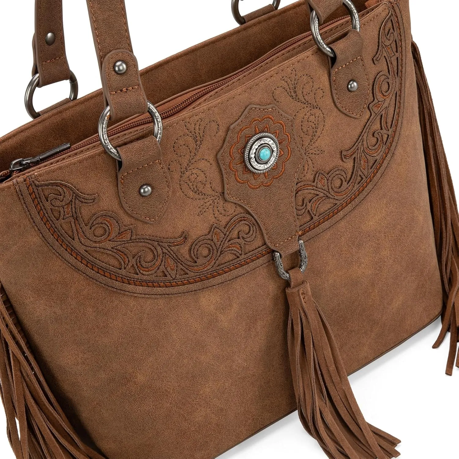 Montana West Aztec Tote Bag for Women Embroidered Western Shoulder Purse and Wallet Set