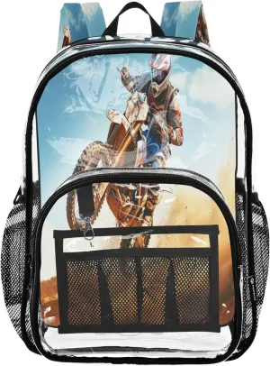 Motorcycle Racer Boys Backpacks, Pvc Bag, Clear Stadium Backpack, Girls Backpacks Ages 8-10