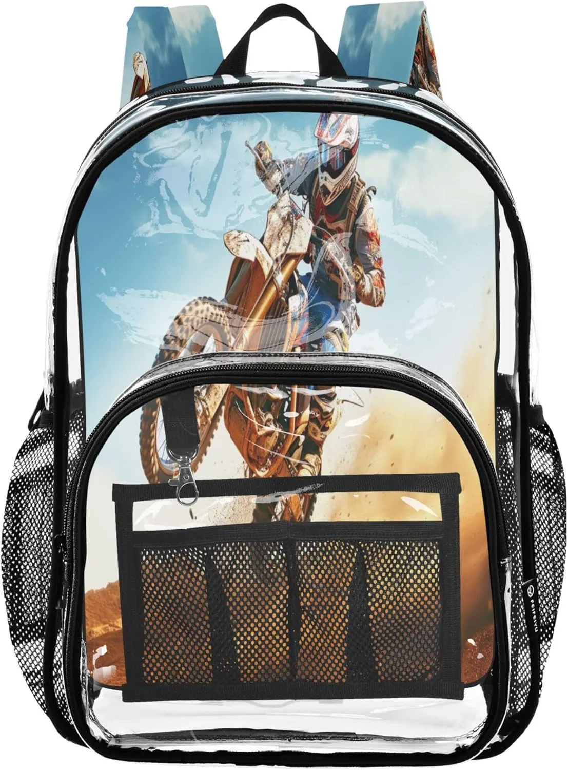 Motorcycle Racer Boys Backpacks, Pvc Bag, Clear Stadium Backpack, Girls Backpacks Ages 8-10