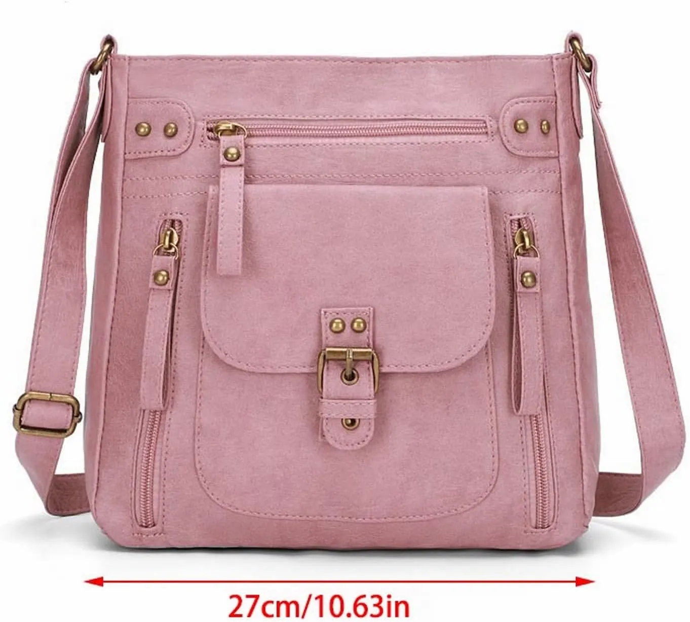 Multi Pocket Shoulder Bags for Woman Women's Crescent Shoulder Bags with Adjustable Strap Small Clear Backpacks(C)