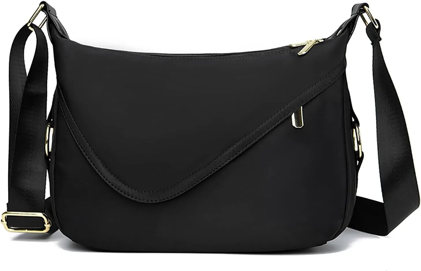 Multi Pocket Shoulder Bags for Woman Women's Crescent Shoulder Bags with Adjustable Strap Womens Shoulder Purse(Black)