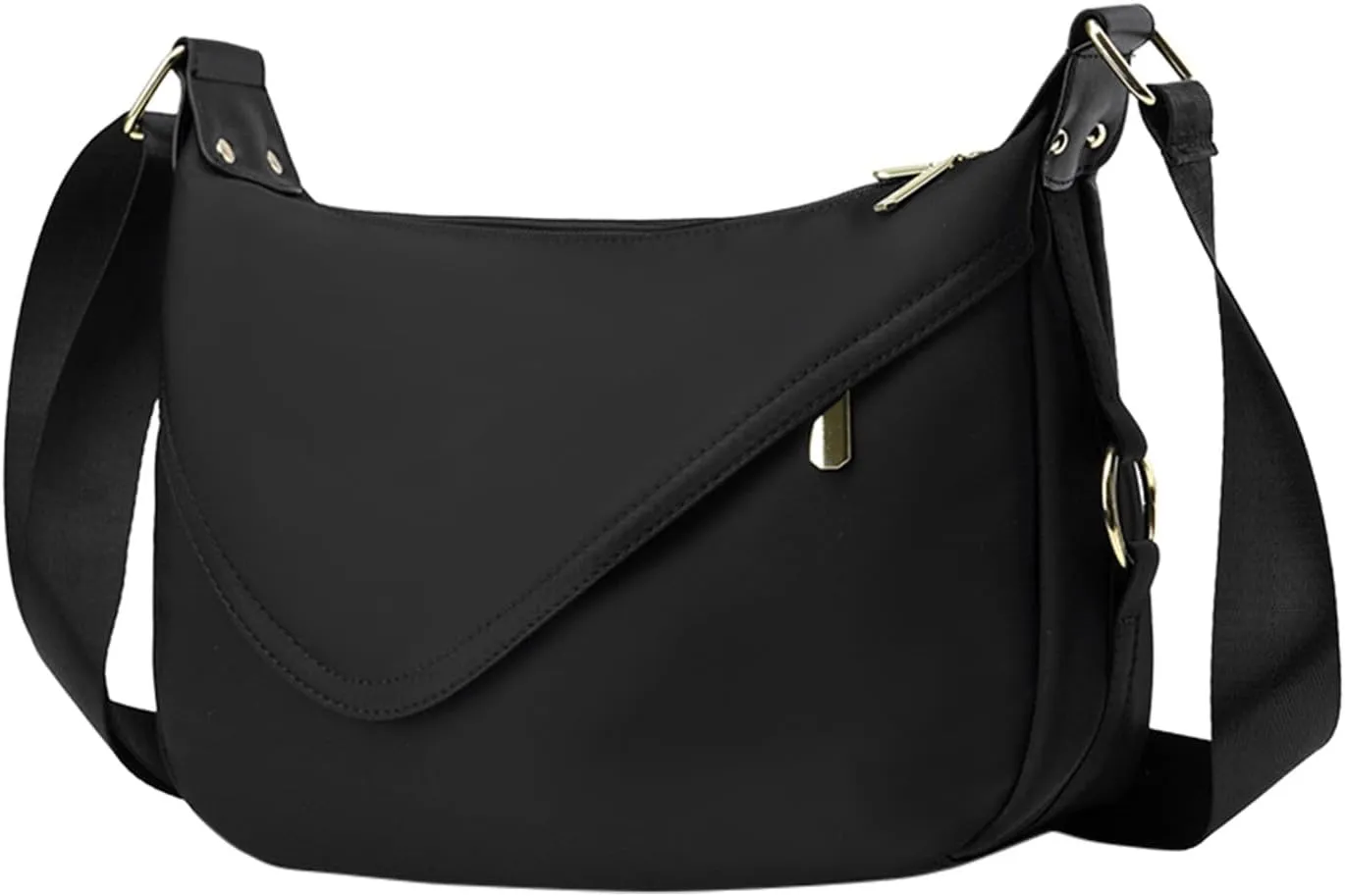 Multi Pocket Shoulder Bags for Woman Women's Crescent Shoulder Bags with Adjustable Strap Womens Shoulder Purse(Black)