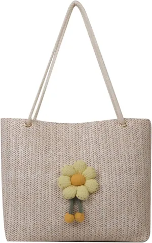 Multi Pocket Shoulder Bags for Woman Work Tote Bags with Strap Vintage Top-Handle Handbags Lightweight Work Bag(White)