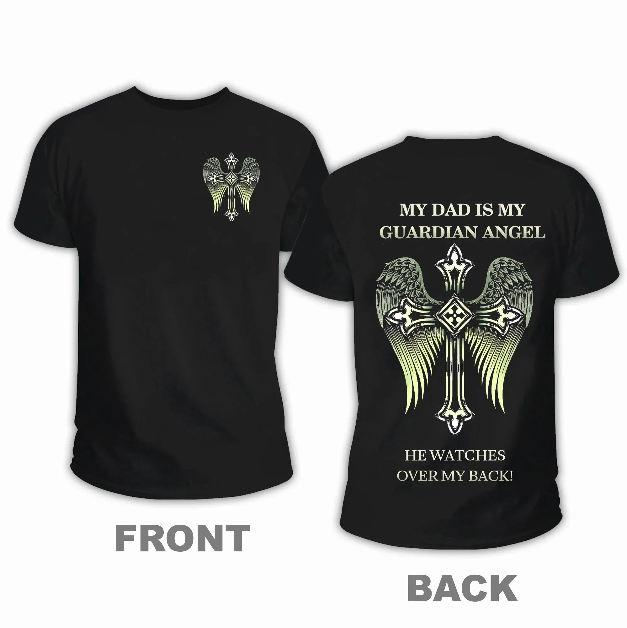 My Love Watches Over My Back Personalized 3D All Over Print T Shirt, Memorial Shirt
