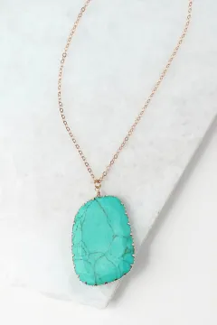 Natural Stone Pendant Necklace