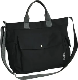 New Canvas Solid Color Simple Fashion One Shoulder Messenger Bag Clear Shoulder Bag (Black, One Size)