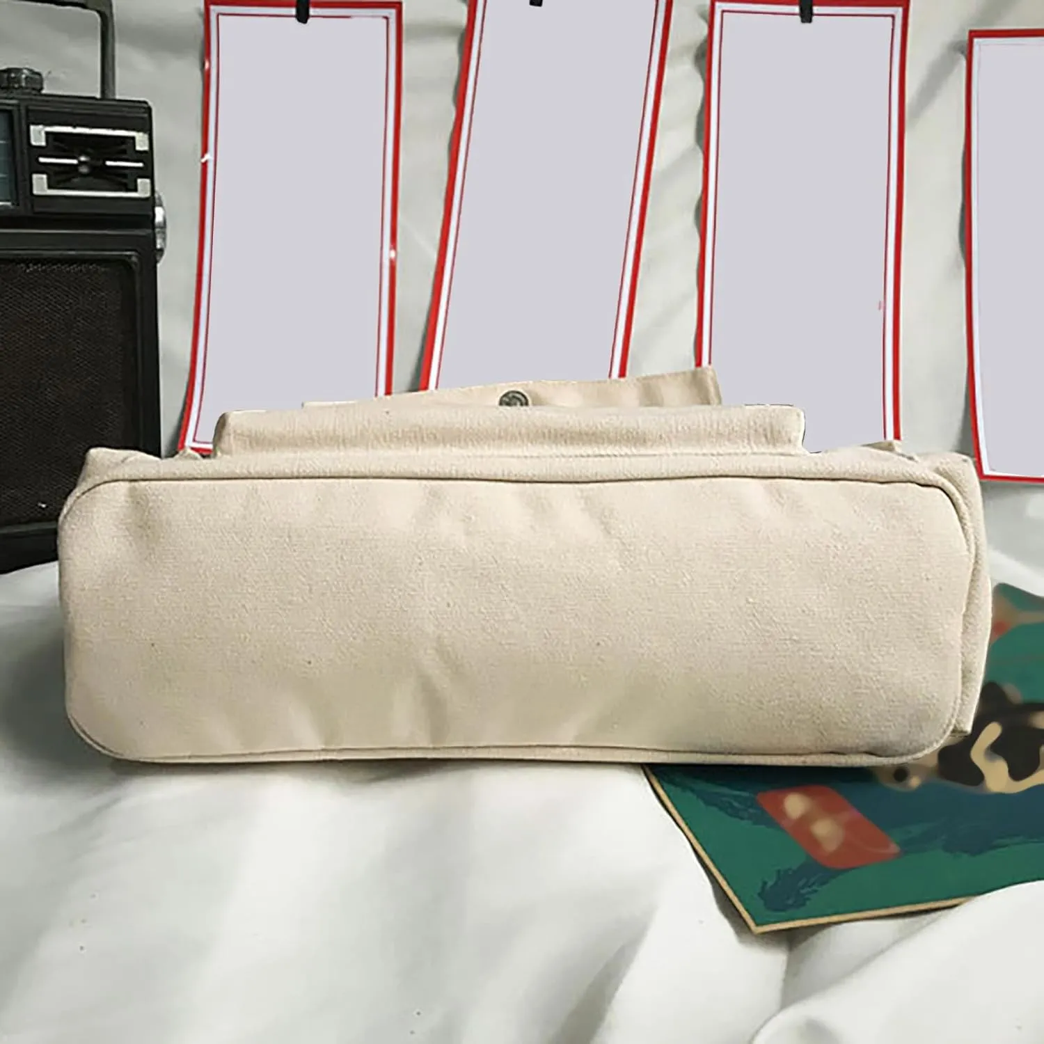New Canvas Solid Color Simple Fashion One Shoulder Messenger Bag Clear Shoulder Bag (Black, One Size)