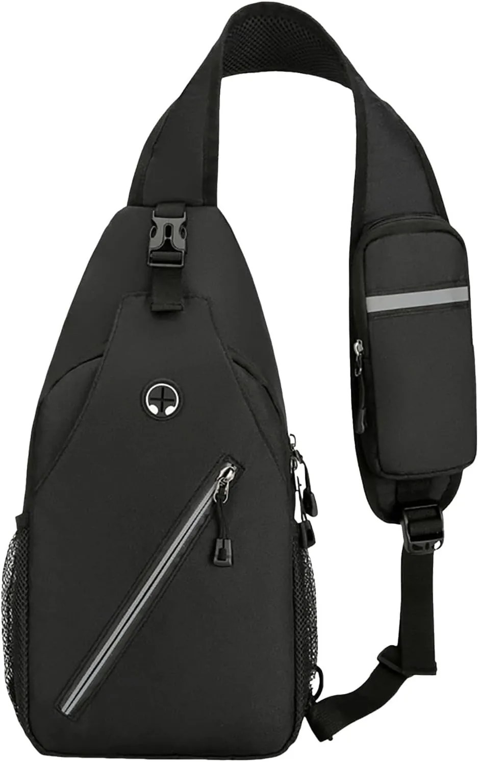 New Simple Men's Splash Proof Chest Bag Sports Leisure Shoulder Bags Fashion Student Messenger Bag (Black, One Size)