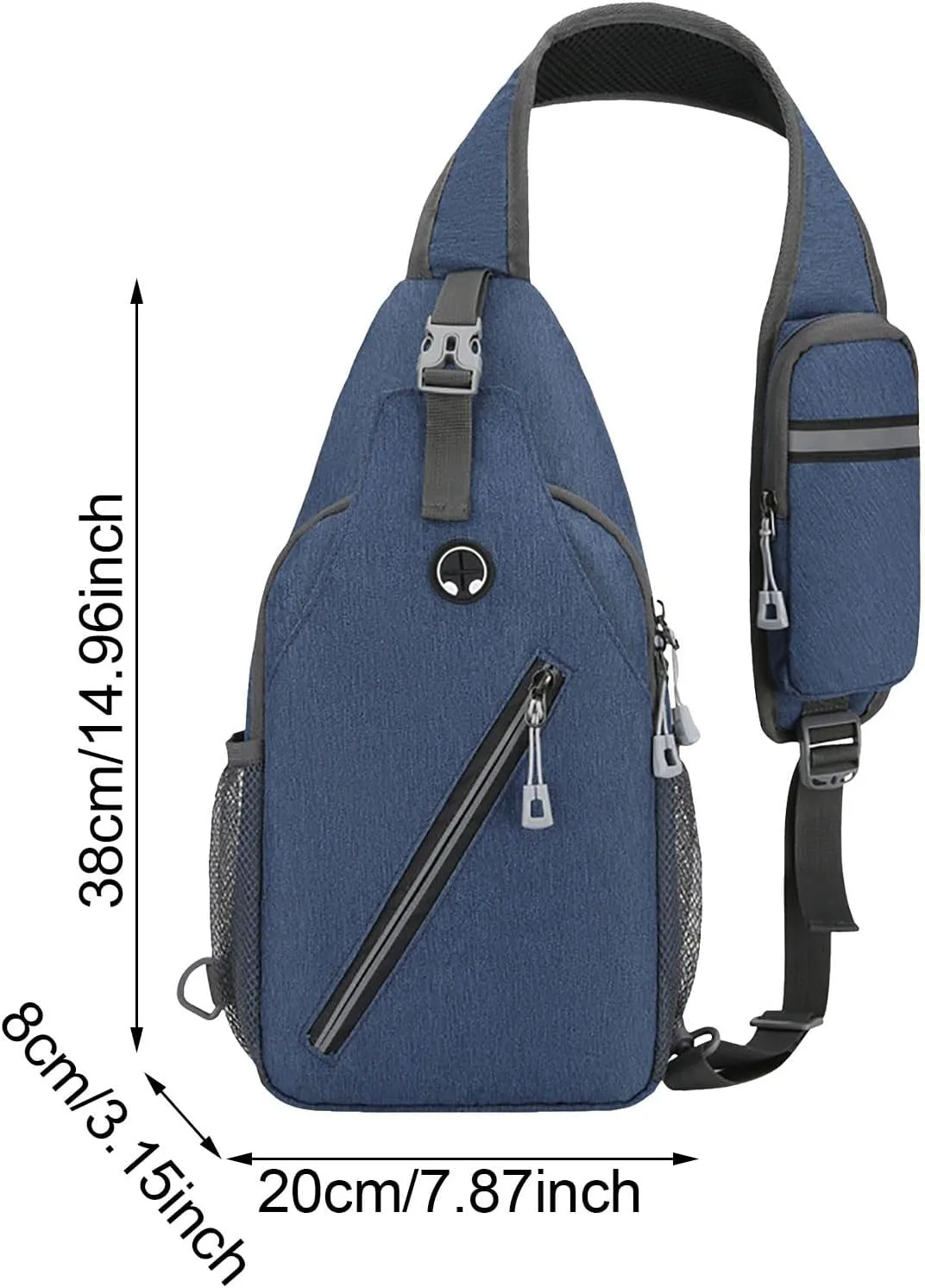 New Simple Men's Splash Proof Chest Bag Sports Leisure Shoulder Bags Fashion Student Messenger Bag (Black, One Size)