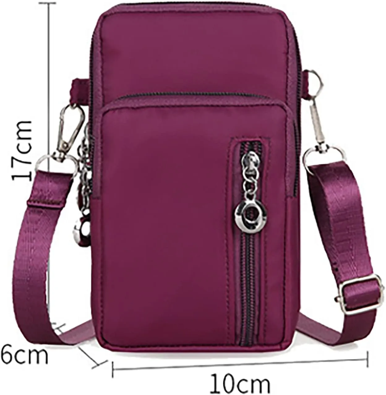 New Women's Crossbody Bags Korean Hanging Neck Mobile Phone Bags Wrist Wallet Mobile Phone Bag Shoulder (Red, One Size)