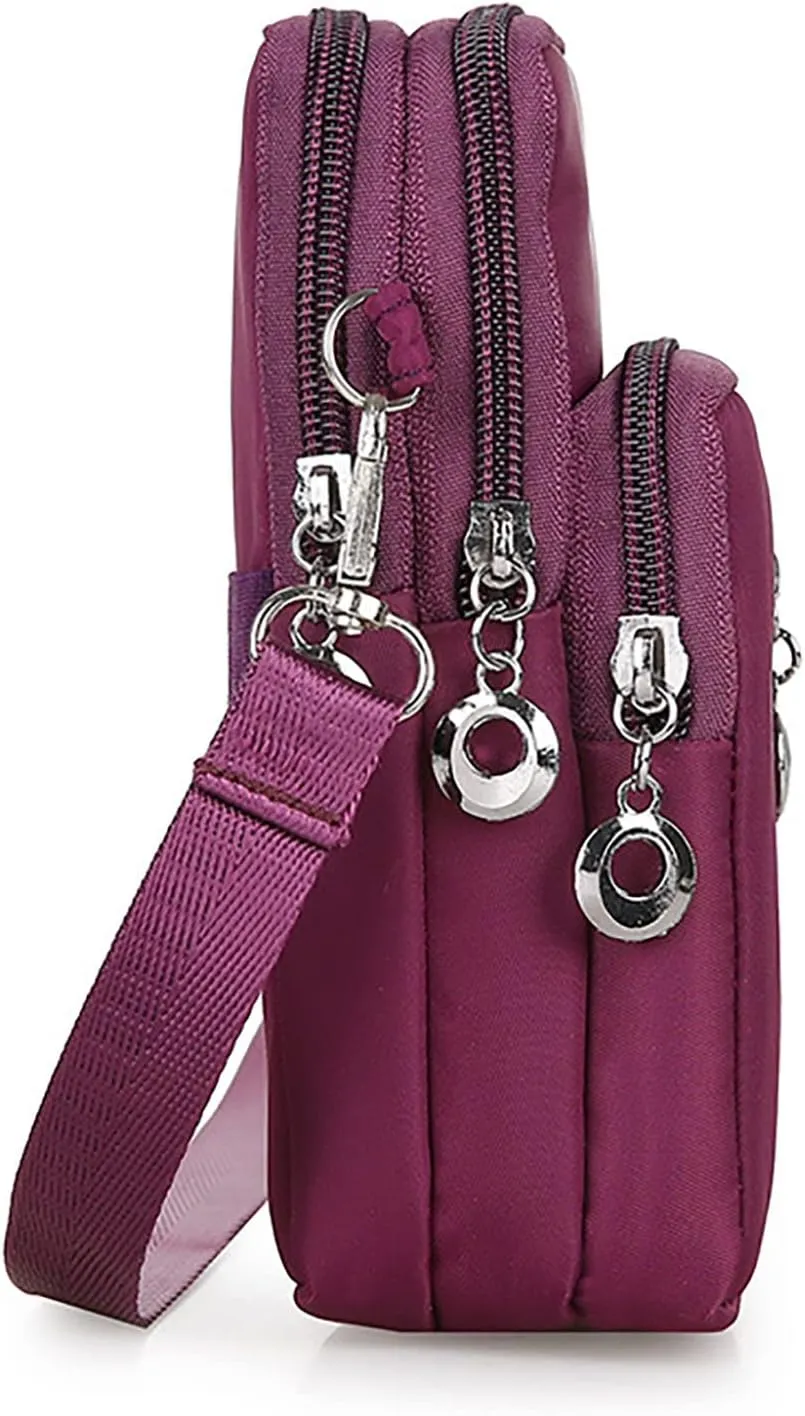 New Women's Crossbody Bags Korean Hanging Neck Mobile Phone Bags Wrist Wallet Mobile Phone Bag Shoulder (Red, One Size)