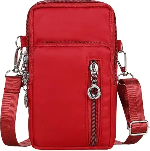 New Women's Crossbody Bags Korean Hanging Neck Mobile Phone Bags Wrist Wallet Mobile Phone Bag Shoulder (Red, One Size)