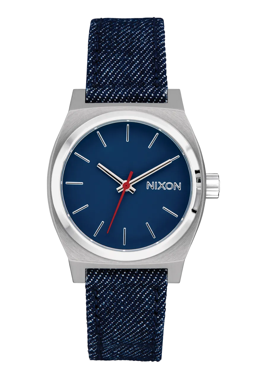 Nixon-WATCHES Medium Time Teller Denim - SILVER/INDIGO/DENIM