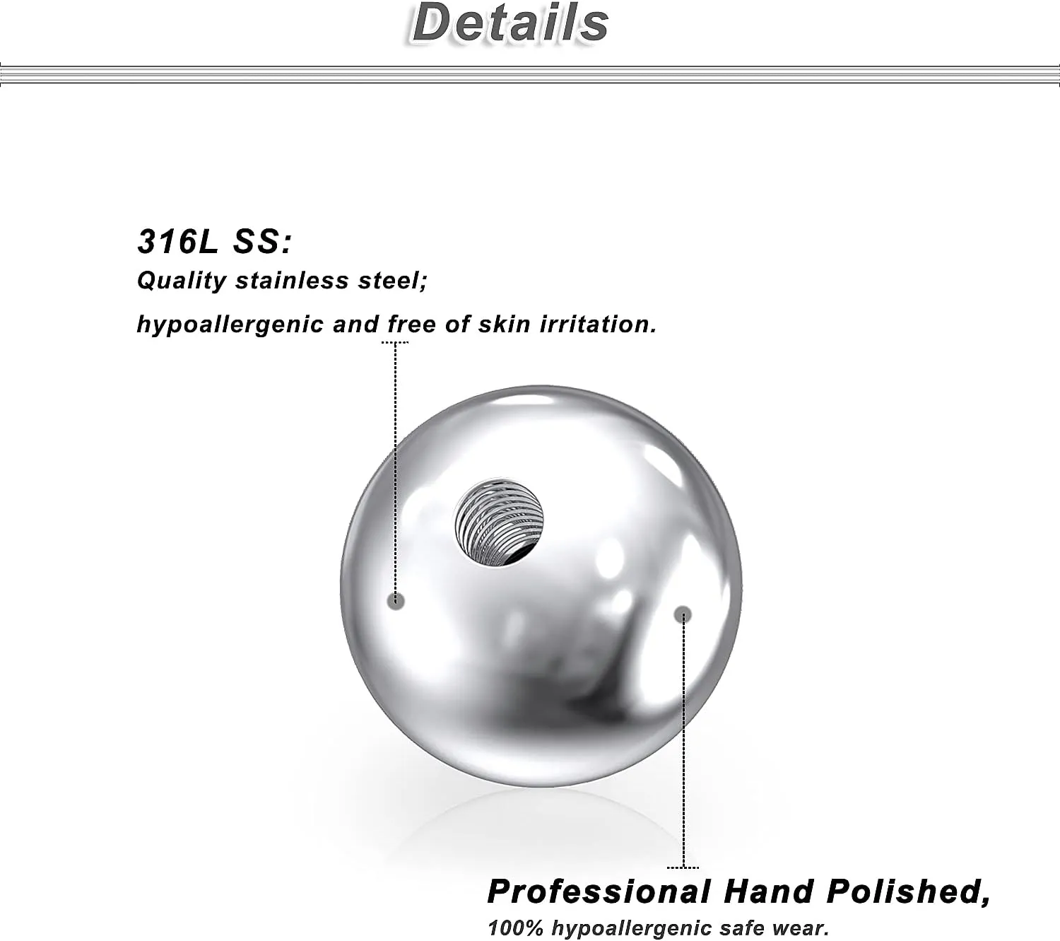 Ocptiy 16G 3mm Replacement Balls Set &14G 5mm Piercing Balls Stainless Steel Glow in the Drak Plastic Replacement Balls Parts Jewelry Piercing Pearl Barbell Parts for Women Men 3mm 5mm Balls 72Pcs