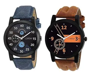 Om Designer Analogue Multicolor Dial Men's Watch-Den-234 (Pack Of 2)