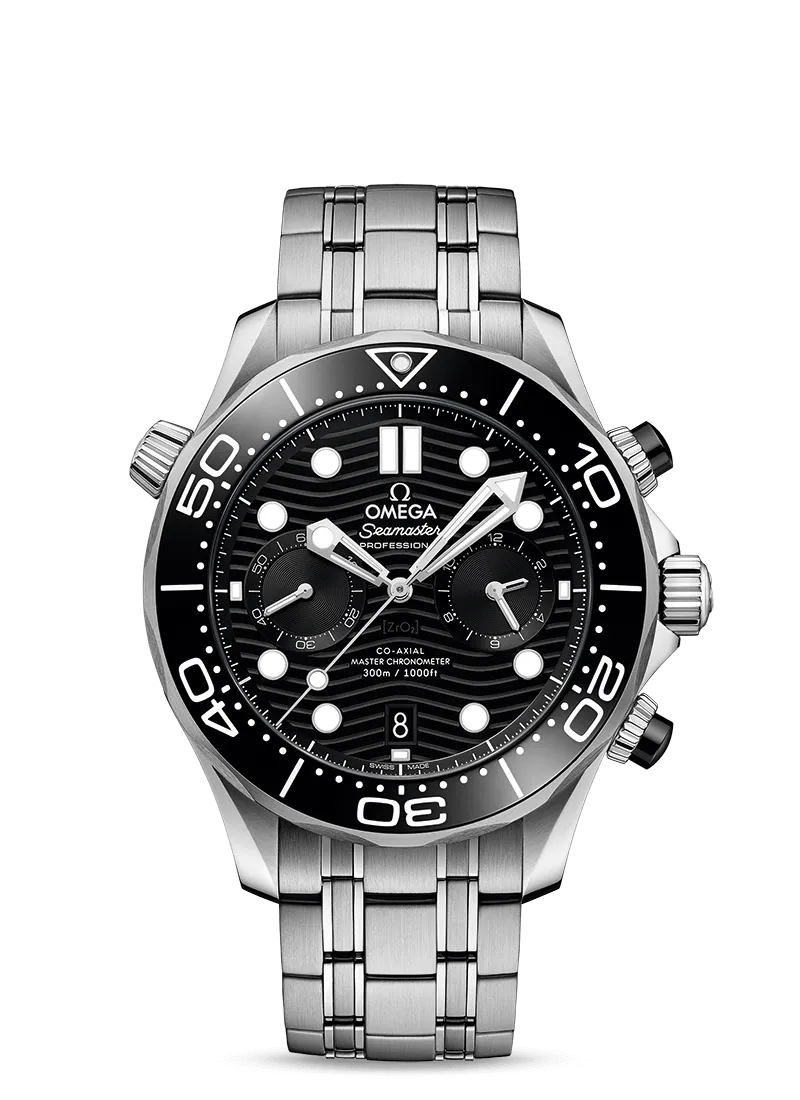 Omega Seamaster Diver 300M Co‑Axial Master Chronometer Chronograph 44mm Steel on Steel 210.30.44.51.01.001