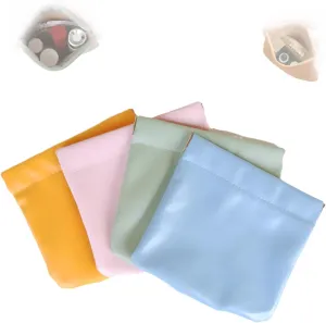 Onavee - Onavee Organizer Pouch, Pouchic - Personalized Snap Closure Leather Organizer Pouch, Onavee Purse Organizer Pouches, Pouchic Snap Closure Pouches, Lambskin Pocket Cosmetic Bag (4Color A)