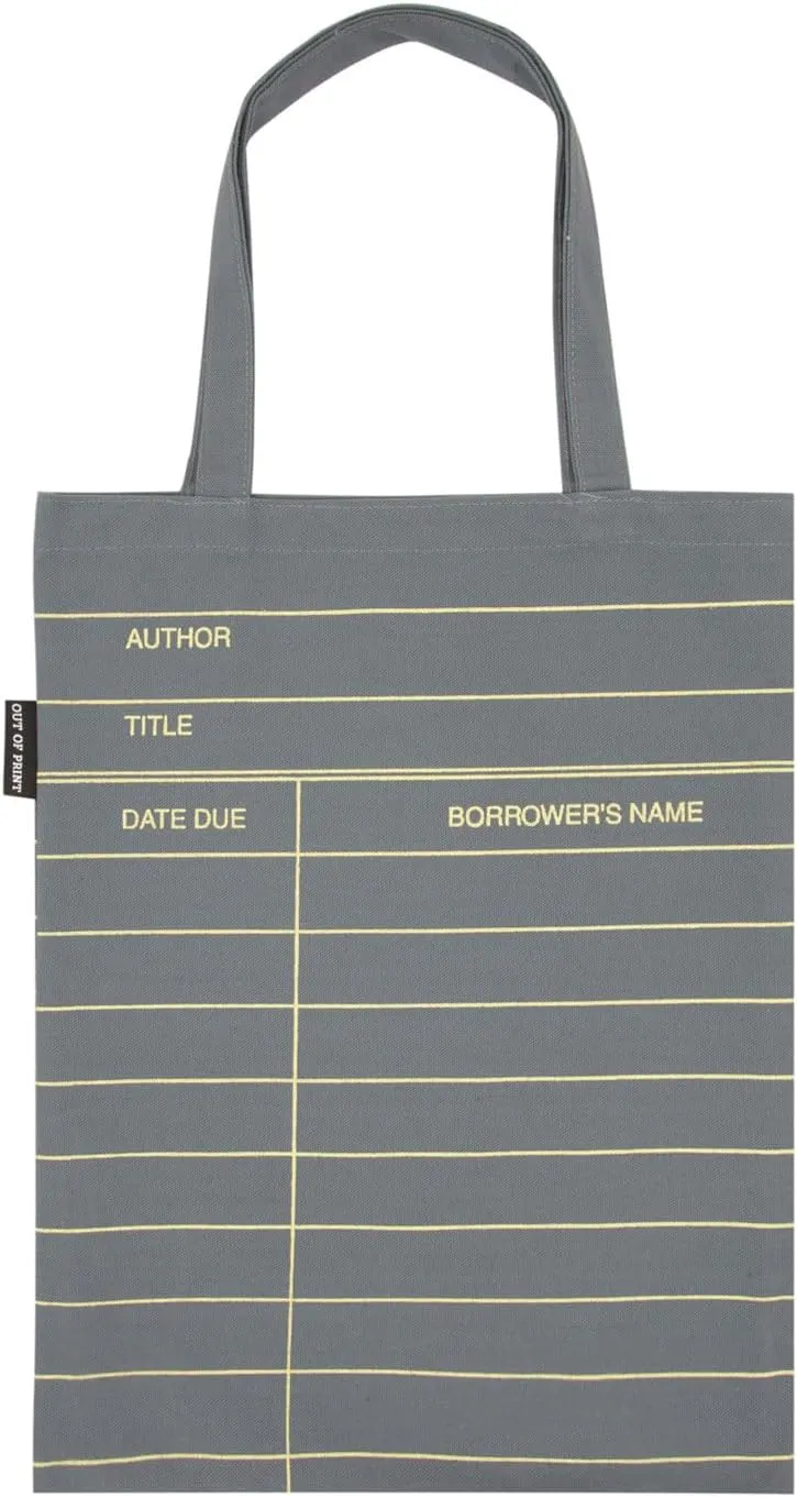 Out of Print Library Card Gray Tote Bag