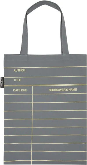 Out of Print Library Card Gray Tote Bag