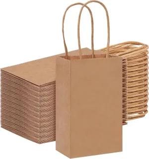 OUTUXED 60 Pack 6x3.5x2.4 Inch Mini Gift Bags with Handles Small Gift Bags with Handles for Gifts, Wedding, Business,Birthday,Baby Shower,Party Favor,Mother's Day