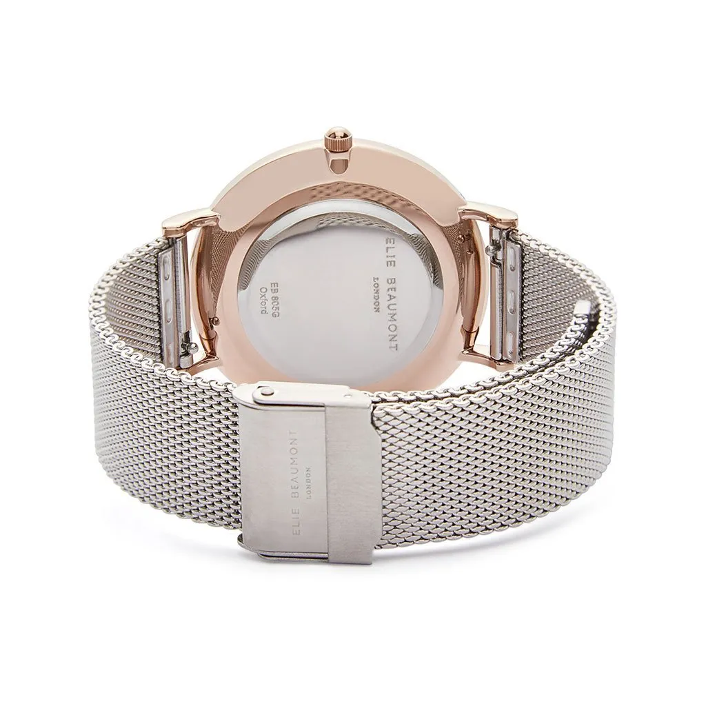 Own Handwriting Elie Beaumont Rose Silver Watch
