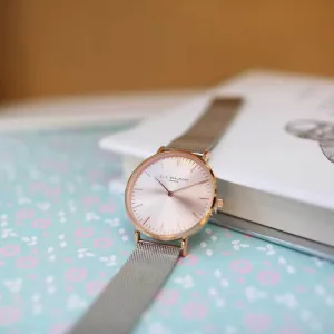 Own Handwriting Elie Beaumont Rose Silver Watch