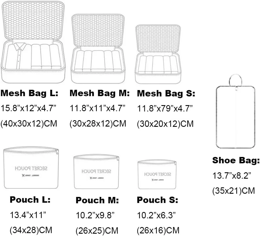 Packing Cubes 7 Set Packing Organizers Travel Luggage Organizer Bags for Backpack Suitcases (Pink)