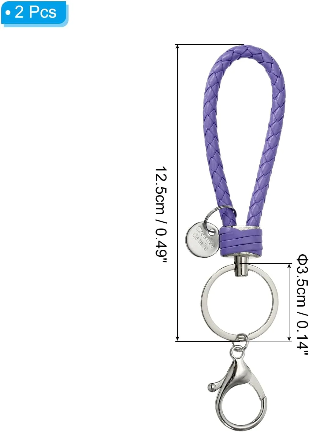 PATIKIL Keychain Bracelet, Woven Leather Wristlet Keychain for Women and Men for Car Keys, Bag Decoration