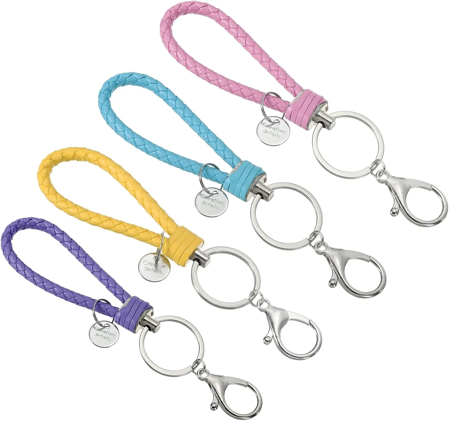PATIKIL Keychain Bracelet,Woven Leather Wristlet Keychain for Women and Men Handmade Keyring Holder for Car Keys