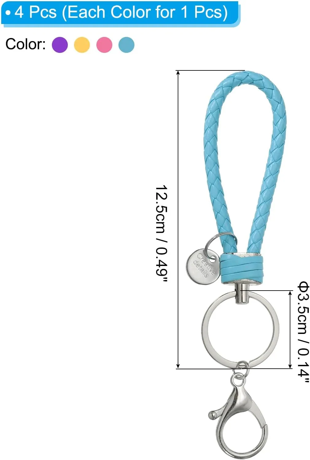 PATIKIL Keychain Bracelet,Woven Leather Wristlet Keychain for Women and Men Handmade Keyring Holder for Car Keys