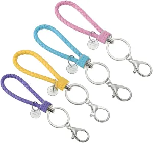 PATIKIL Keychain Bracelet,Woven Leather Wristlet Keychain for Women and Men Handmade Keyring Holder for Car Keys