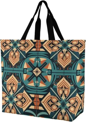 Pelican Bird Blue Sea Sky Beach Bag Reusable Tote Bag Foldable Grocery Bags Women Shopping Bags for Daily Essentials