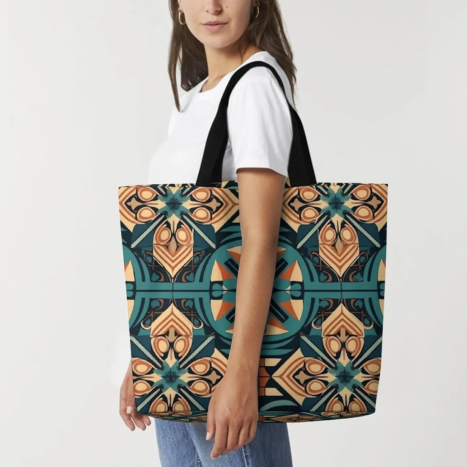 Pelican Bird Blue Sea Sky Beach Bag Reusable Tote Bag Foldable Grocery Bags Women Shopping Bags for Daily Essentials