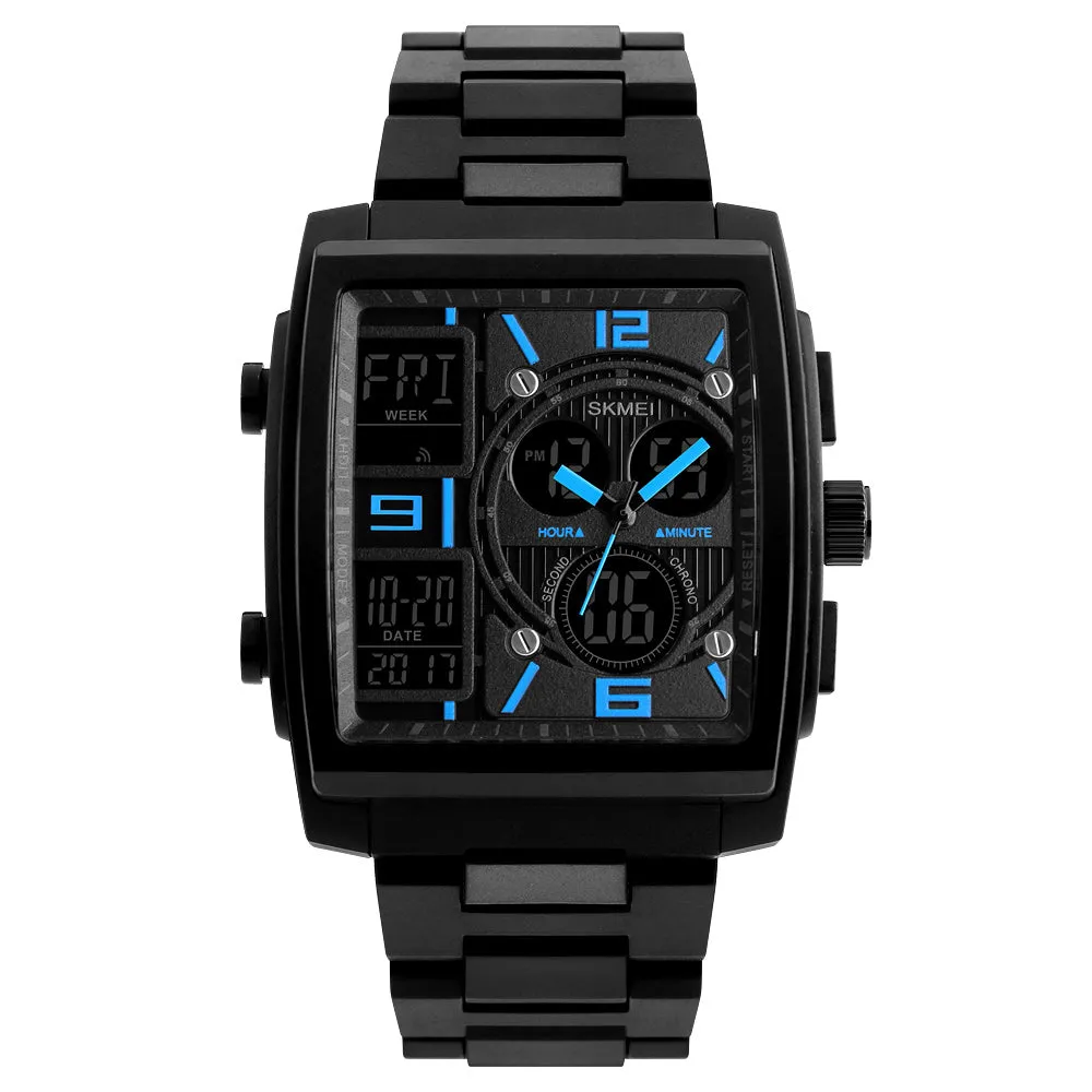 Personality square double display electronic watch W2312874