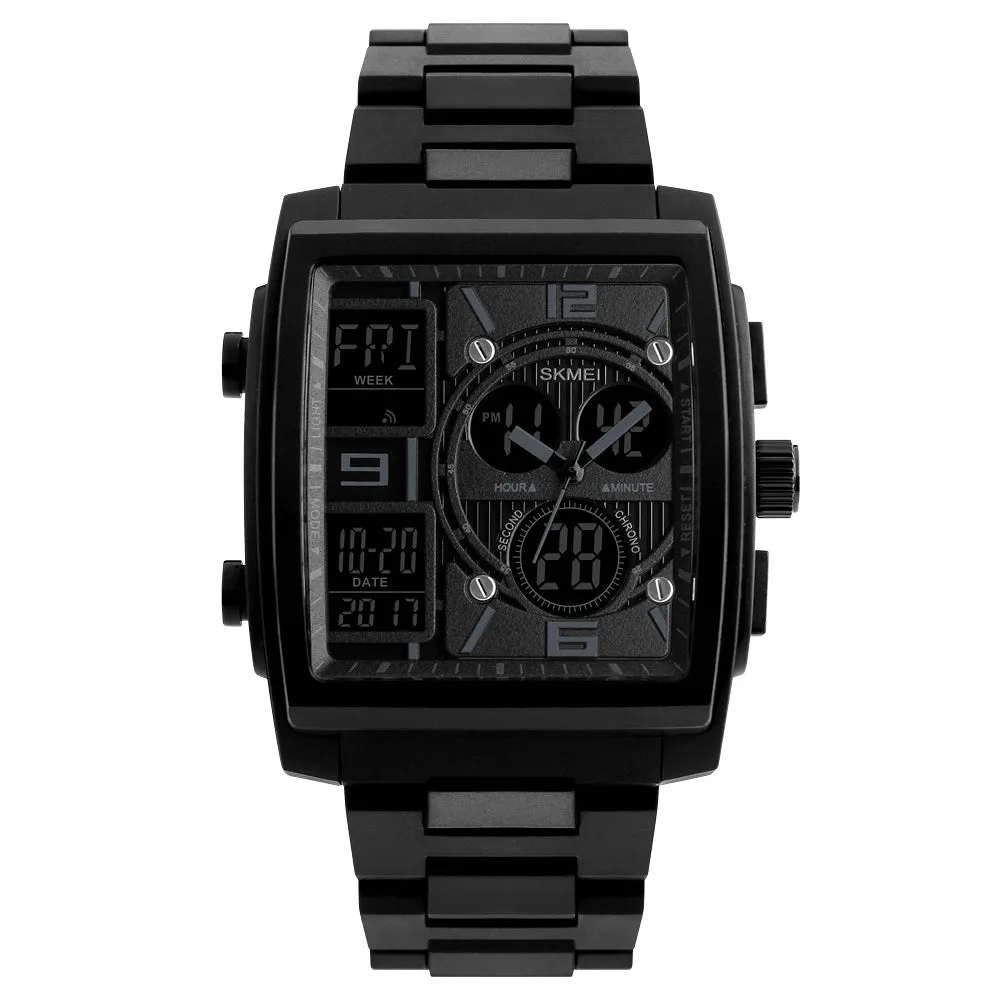 Personality square double display electronic watch W2312874