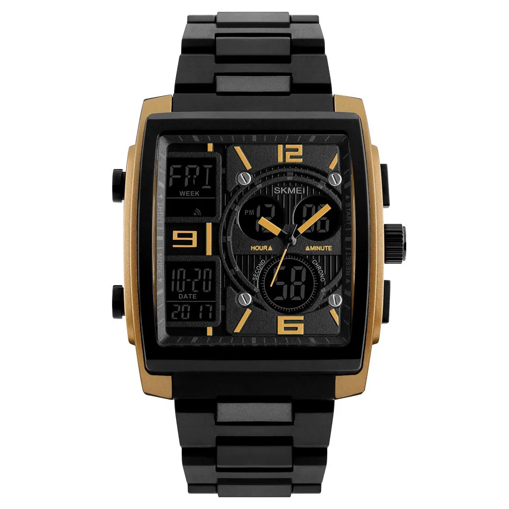 Personality square double display electronic watch W2312874