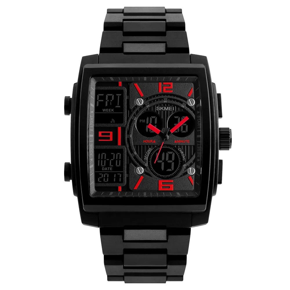 Personality square double display electronic watch W2312874
