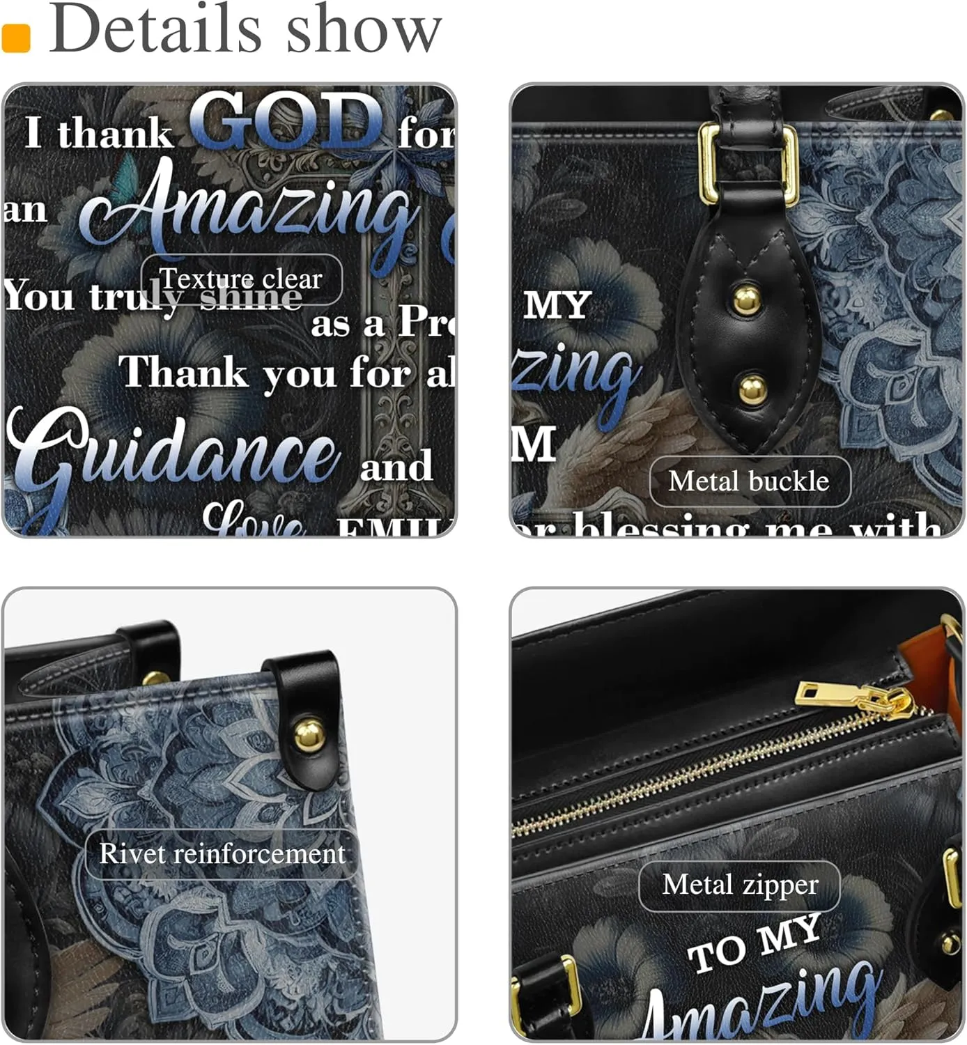 Personalized Leather Handbag for Women  Matching Purse and Wallet Set  Custom Name Church Bags, Mother's Day Gift