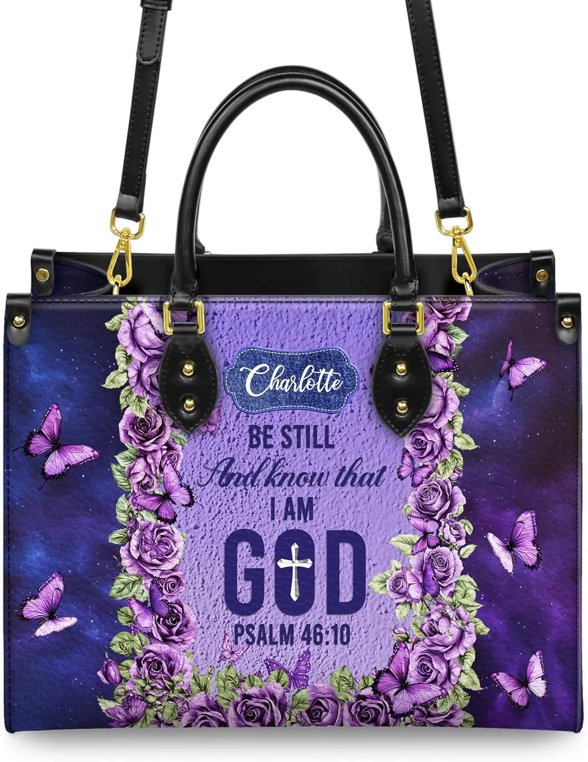 Personalized Leather Handbag for Women  Matching Purse and Wallet Set  Custom Name Church Bags, Mother's Day Gift