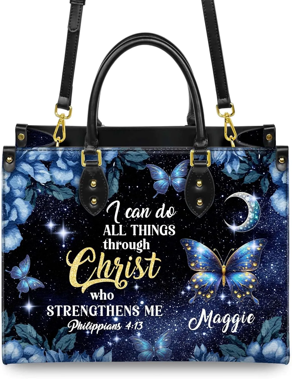 Personalized Leather Handbag for Women  Matching Purse and Wallet Set  Custom Name Church Bags, Mother's Day Gift