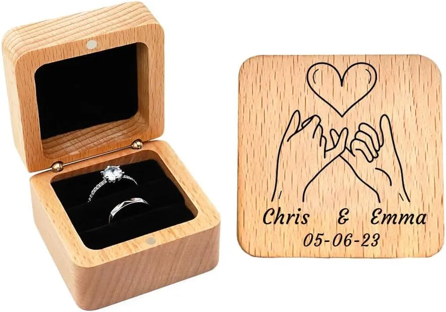 Personalized Matching Promise Rings for Couples with 2 Rings Wedding Rings Set for Him and Her Gold,Wedding Band for Women Cubic Zirconia Ring,Mens Engagement Rings Tungsten Size 5-13