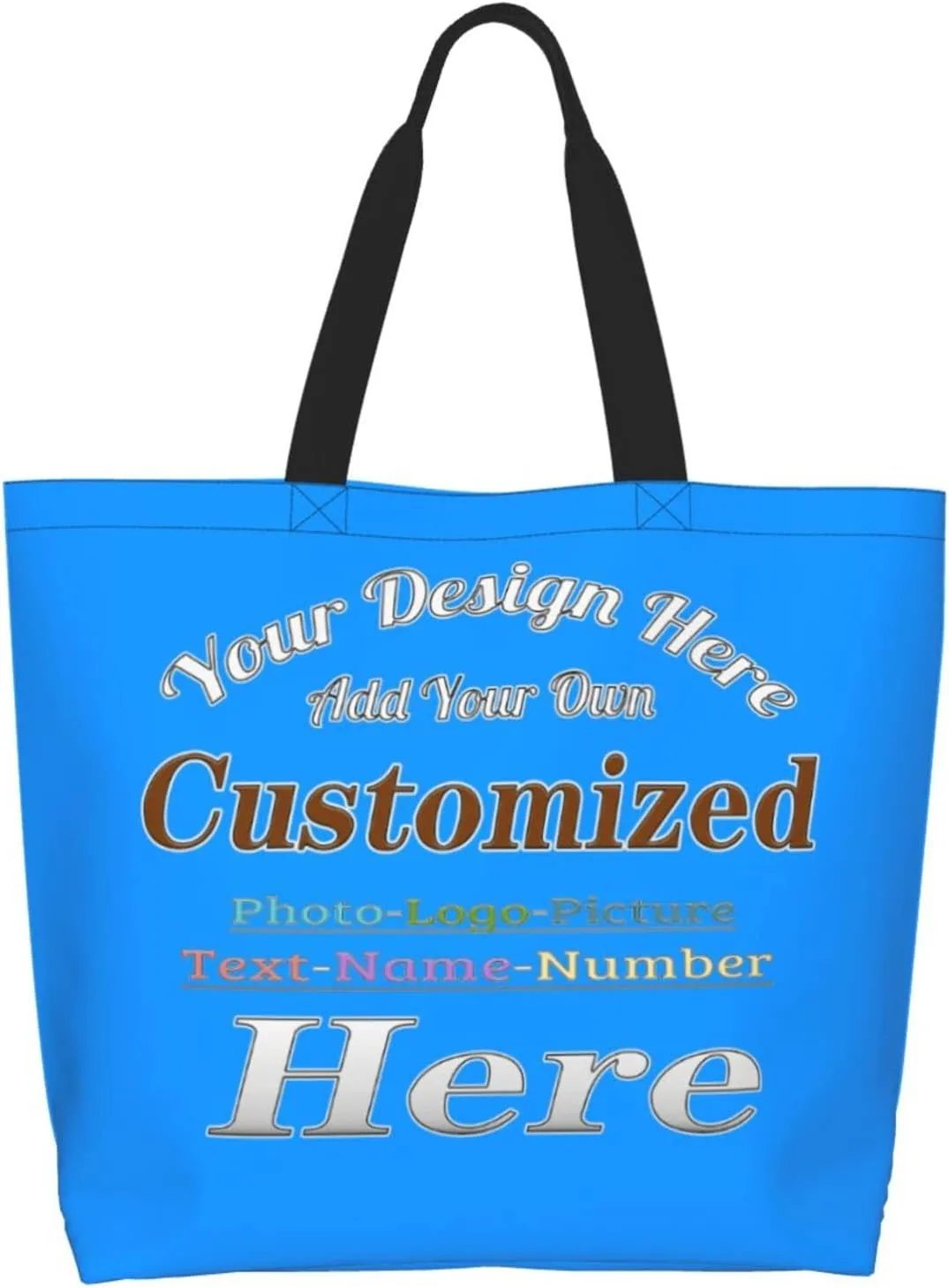 Personalized Tote Bag For Women Custom Tote Handbag Shoulder Bag For Shopping Travel Business Work Beach Customized Gift