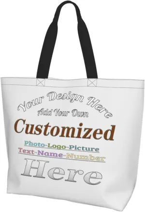 Personalized Tote Bag For Women Custom Tote Handbag Shoulder Bag For Shopping Travel Business Work Beach Customized Gift