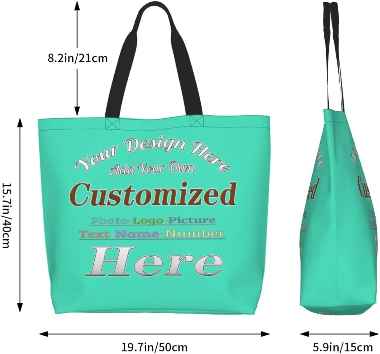Personalized Tote Bag For Women Custom Tote Handbag Shoulder Bag For Shopping Travel Business Work Beach Customized Gift