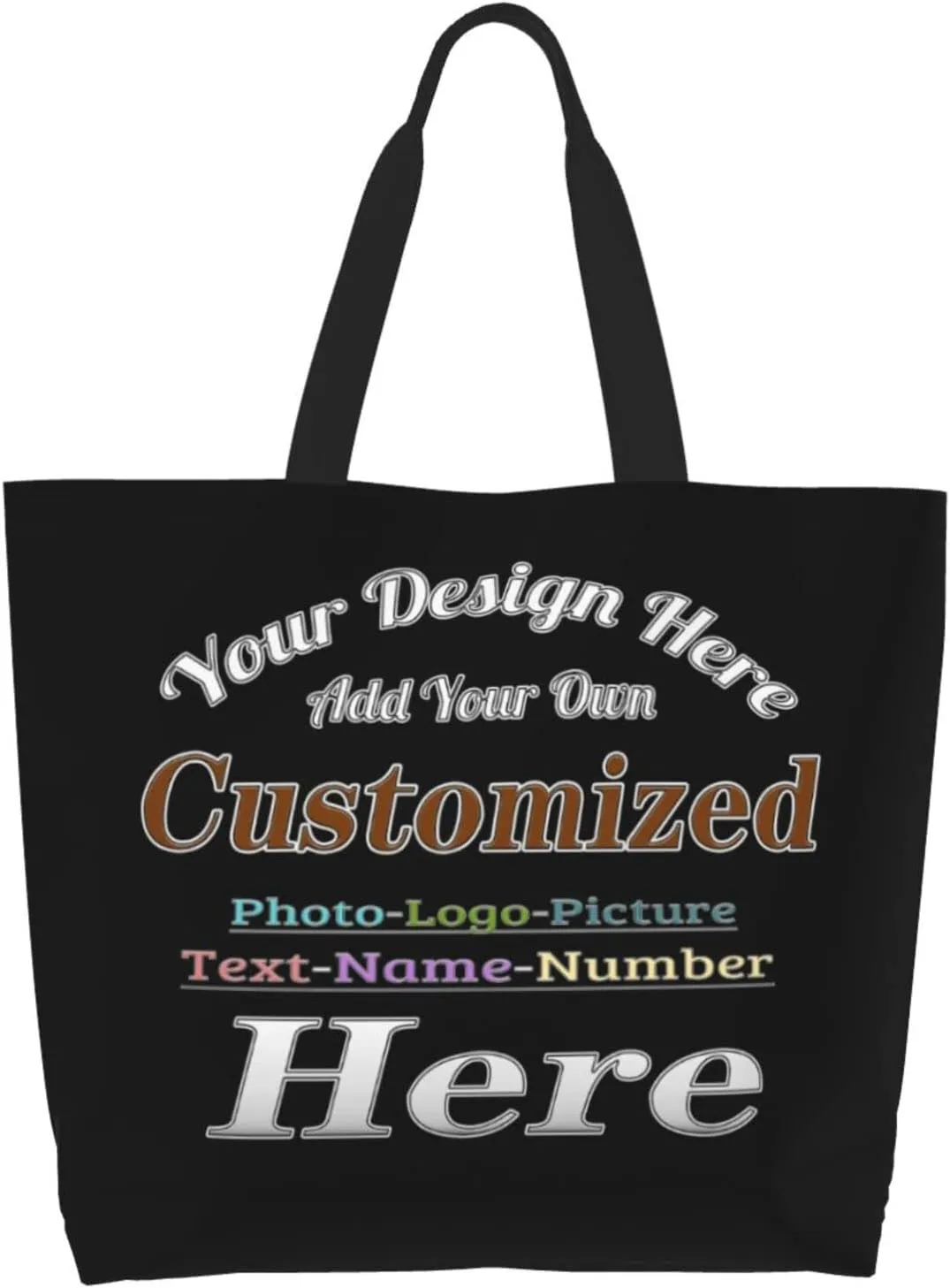 Personalized Tote Bag For Women Custom Tote Handbag Shoulder Bag For Shopping Travel Business Work Beach Customized Gift