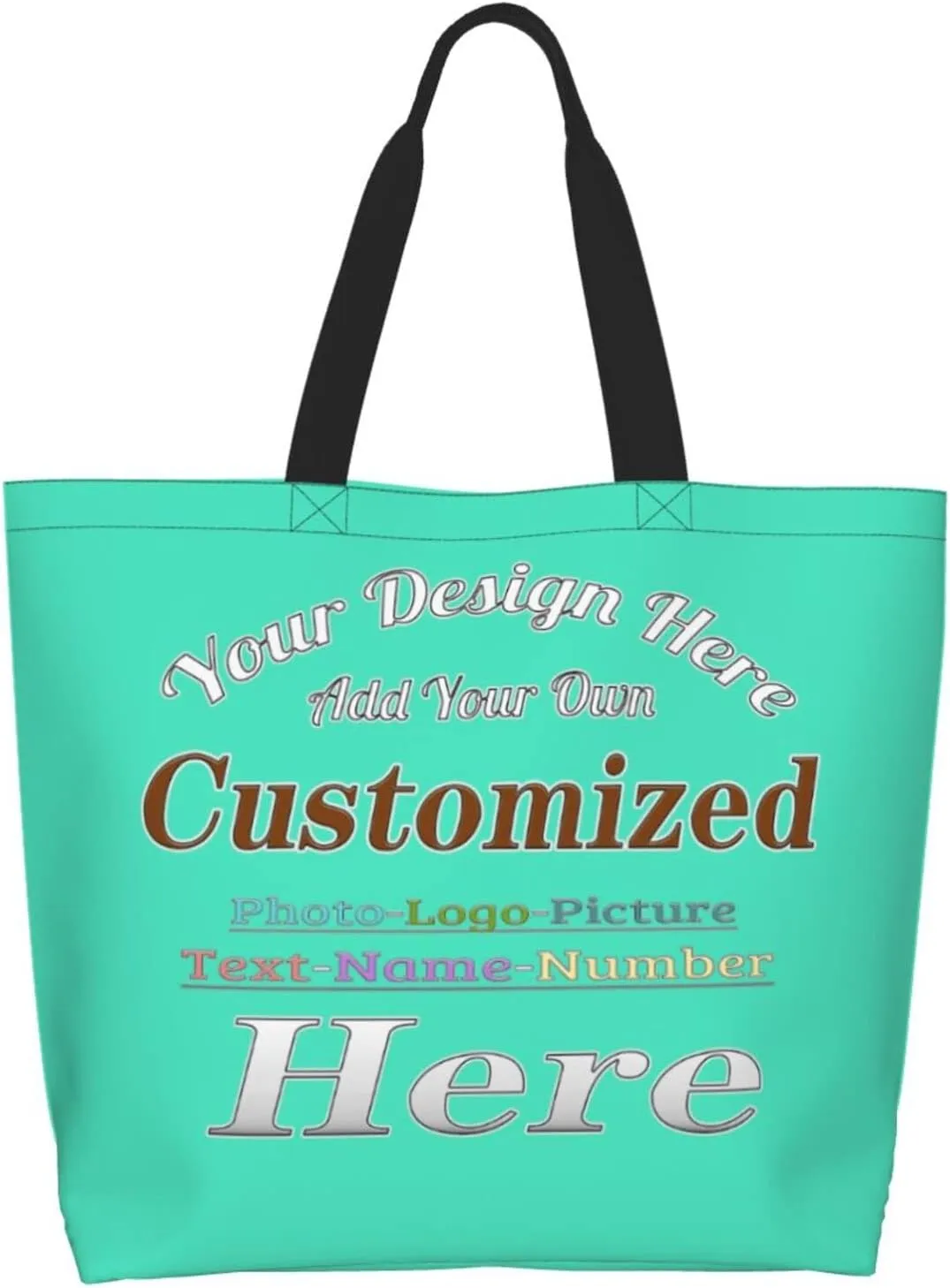 Personalized Tote Bag For Women Custom Tote Handbag Shoulder Bag For Shopping Travel Business Work Beach Customized Gift